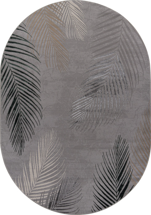 Ковер F167 - GRAY-D.GREEN - Овал - коллекция LIMAN