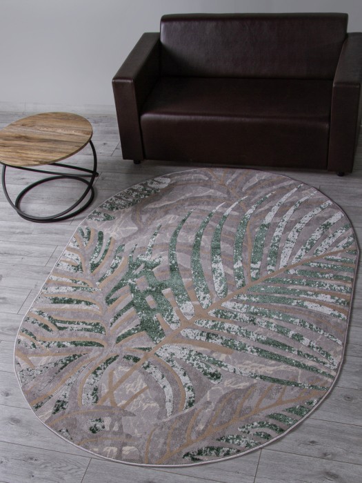 Ковер F479 - GRAY-GREEN - Овал - коллекция LIMAN