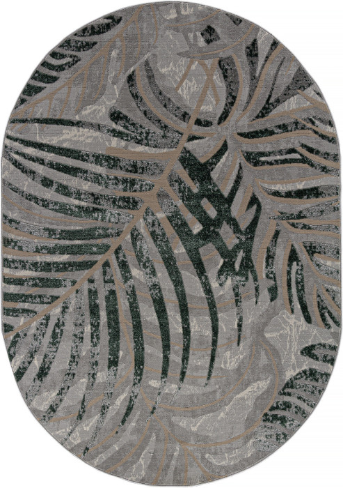 Ковер F479 - GRAY-GREEN - Овал - коллекция LIMAN