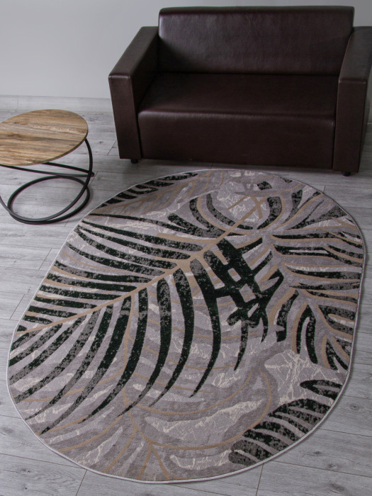 Ковер F479 - GRAY-GREEN - Овал - коллекция LIMAN