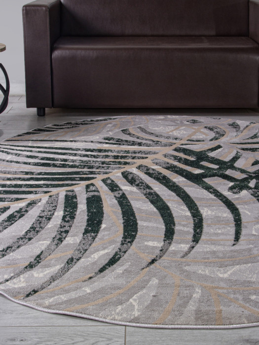 Ковер F479 - GRAY-GREEN - Овал - коллекция LIMAN