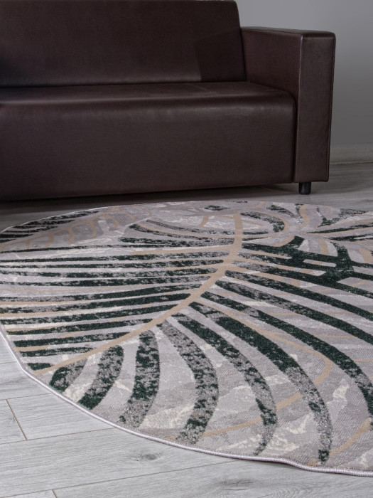 Ковер F479 - GRAY-GREEN - Овал - коллекция LIMAN