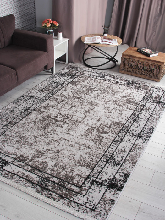 Ковер 8070G - GREY / GREY - Прямоугольник - коллекция LORA