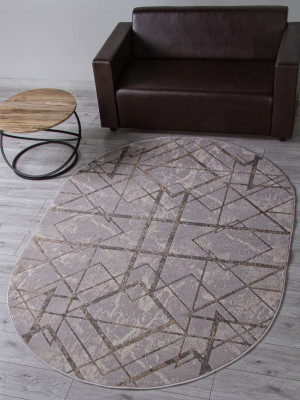 Ковер F480 - GRAY-BEIGE - Овал - коллекция LIMAN