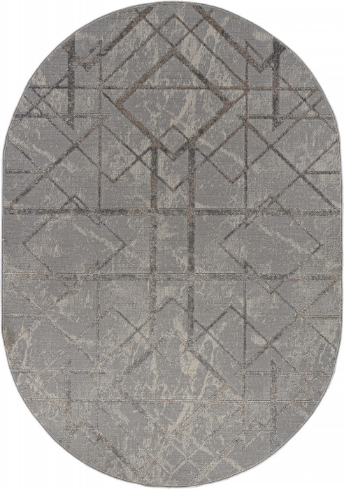 Ковер F480 - GRAY-BEIGE - Овал - коллекция LIMAN