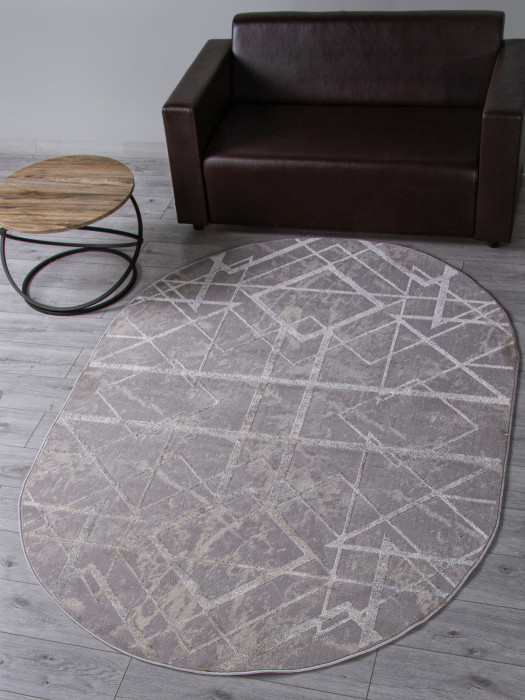 Ковер F480 - GRAY-BEIGE - Овал - коллекция LIMAN