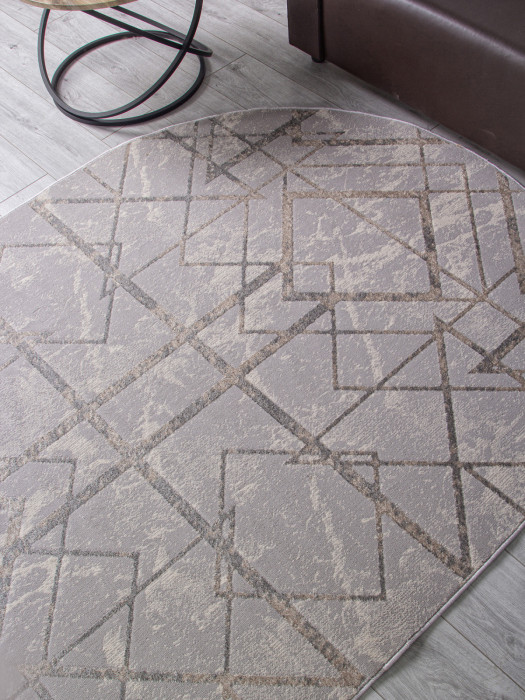 Ковер F480 - GRAY-BEIGE - Овал - коллекция LIMAN