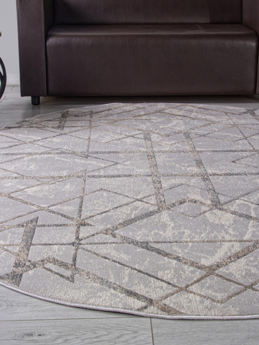 Ковер F480 - GRAY-BEIGE - Овал - коллекция LIMAN