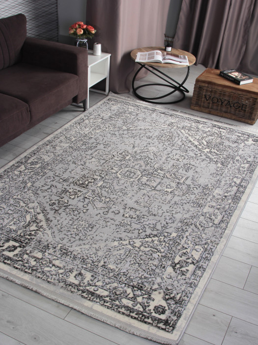 Ковер 8083G - GREY / GREY - Прямоугольник - коллекция LORA