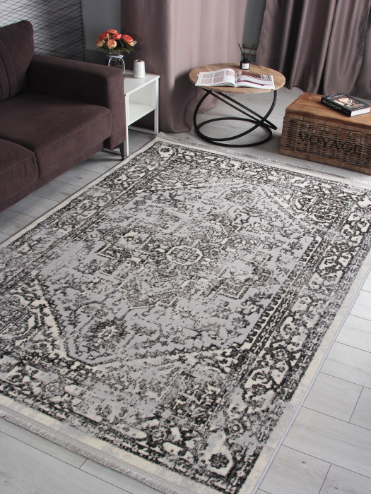 Ковер 8083G - GREY / GREY - Прямоугольник - коллекция LORA