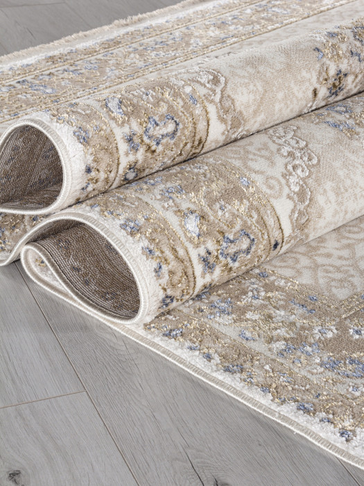 Ковер 27226A - BEIGE / BLUE - Прямоугольник - коллекция MOSSO