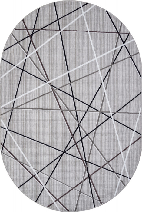 Ковер F395 - GRAY - Овал - коллекция SILVER