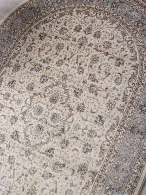 Ковер F014 - CREAM-L.BLUE - Овал - коллекция VALENCIA DELUXE