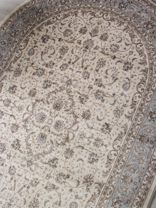 Ковер F014 - CREAM-L.BLUE - Овал - коллекция VALENCIA DELUXE