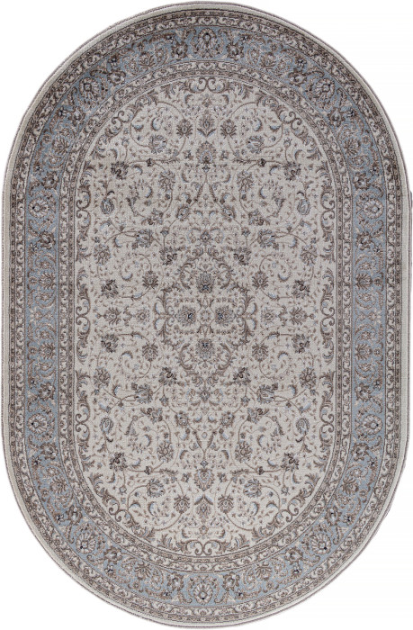 Ковер F014 - CREAM-L.BLUE - Овал - коллекция VALENCIA DELUXE