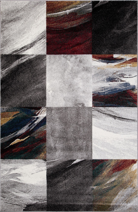 Ковер D819 - GRAY-RED - Прямоугольник - коллекция LONDON