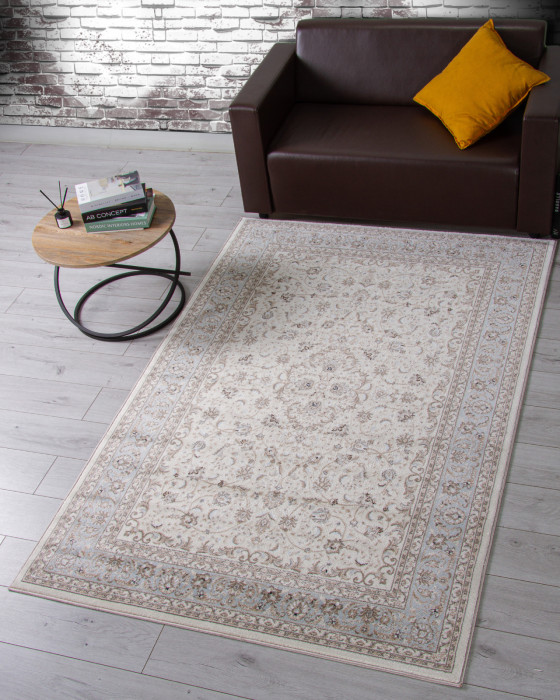 Ковер F014 - CREAM-L.BLUE - Прямоугольник - коллекция VALENCIA DELUXE