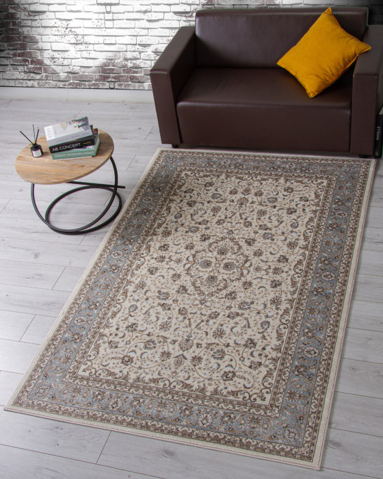 Ковер F014 - CREAM-L.BLUE - Прямоугольник - коллекция VALENCIA DELUXE