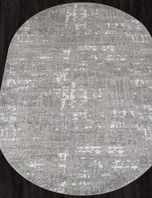 Ковер 8667 - GRAY-CREAM - Овал - коллекция RICHI