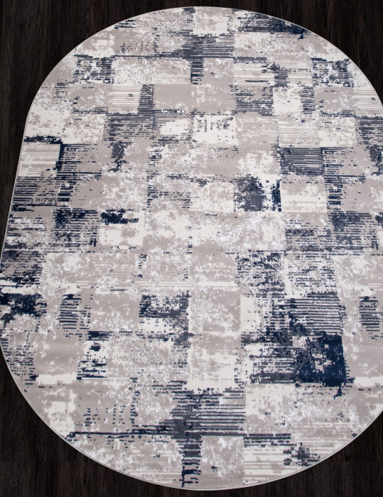 Ковер 8673 - GRAY-BLUE - Овал - коллекция RICHI