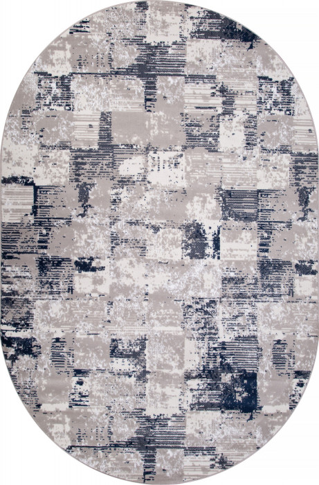 Ковер 8673 - GRAY-BLUE - Овал - коллекция RICHI