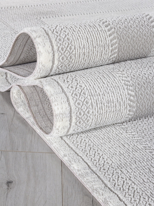 Ковер F040AC - GREY / WHITE - Прямоугольник - коллекция SIROCCO