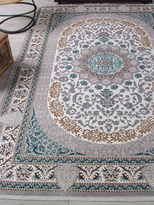 Ковер F638 - GREEN-BLUE - Прямоугольник - коллекция HALIF