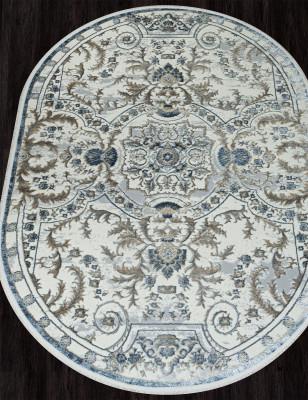 Ковер 00765A - D.BLUE FDY / CREAM HB - Овал - коллекция SAHARA