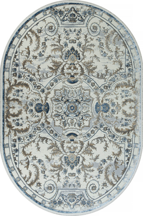 Ковер 00765A - D.BLUE FDY / CREAM HB - Овал - коллекция SAHARA