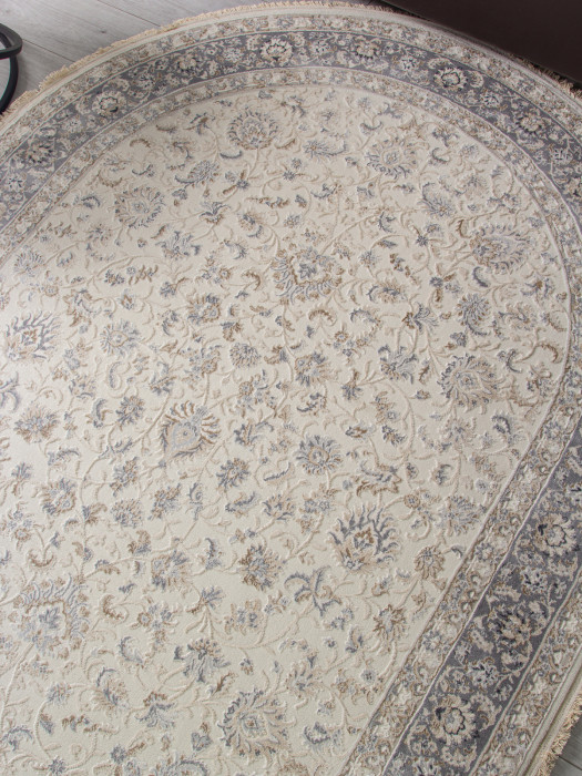 Ковер 35831Z - CREAM / L.GREY - Овал - коллекция JASMINE