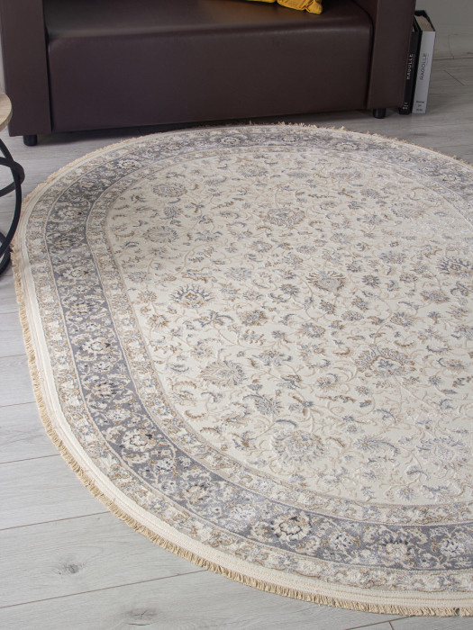Ковер 35831Z - CREAM / L.GREY - Овал - коллекция JASMINE