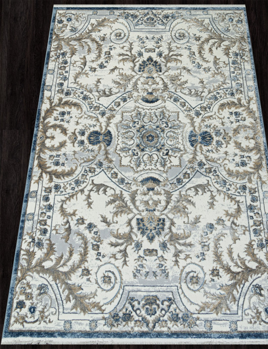 Ковер 00765A - D.BLUE FDY / CREAM HB - Прямоугольник - коллекция SAHARA