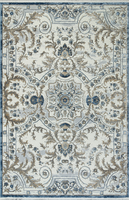 Ковер 00765A - D.BLUE FDY / CREAM HB - Прямоугольник - коллекция SAHARA