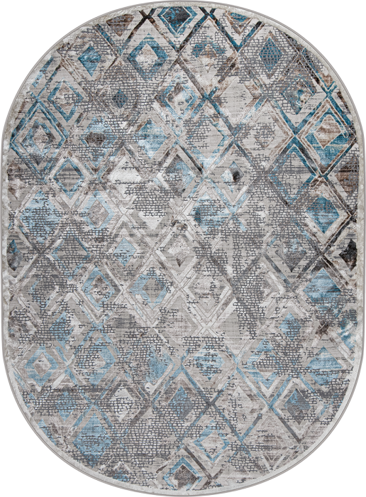 Ковер 37910A oval BLUE FLS / BEIGE FLS