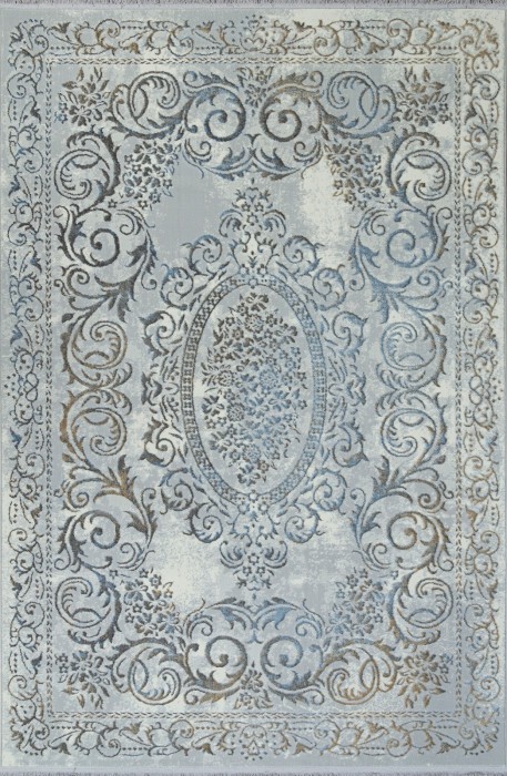 Ковер 00766A - GREY HB / L.BLUE FDY - Прямоугольник - коллекция SAHARA