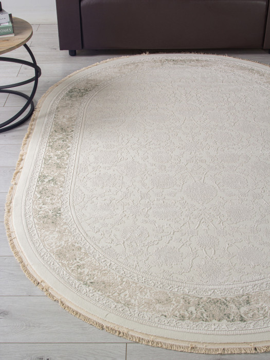 Ковер 35897Y - CREAM / CREAM - Овал - коллекция JASMINE