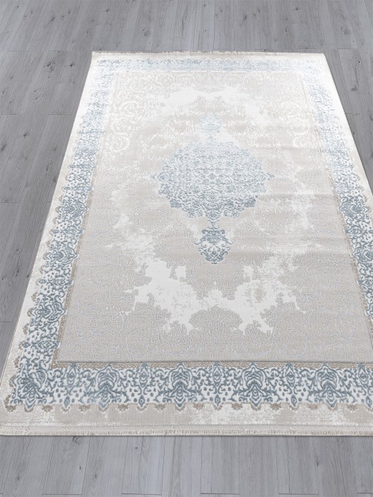 Ковер L270A - CREAM SHRINK / BLUE FDY - Прямоугольник - коллекция EFSAN