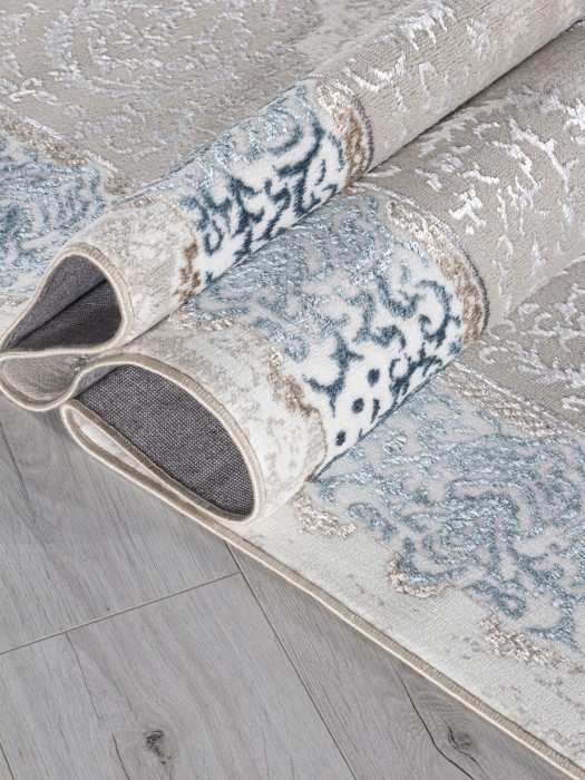 Ковер L270A - CREAM SHRINK / BLUE FDY - Прямоугольник - коллекция EFSAN