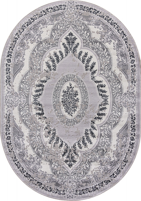 Ковер F290 - DARK GRAY - Овал - коллекция PALERMO