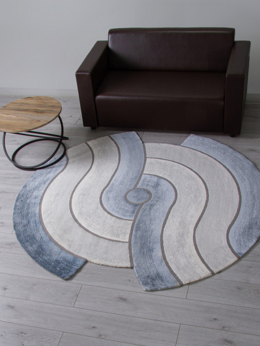 Ковер 00836T - GREY / BLUE - Круг - коллекция SAFIR