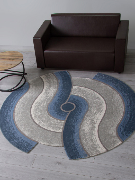Ковер 00836T - GREY / BLUE - Круг - коллекция SAFIR