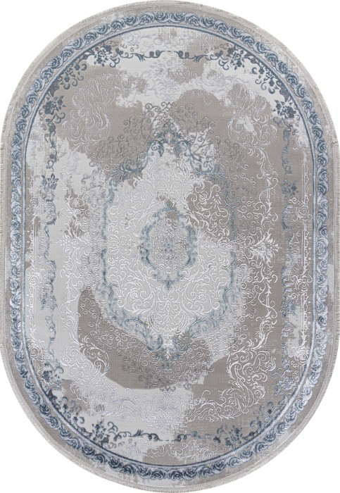 Ковер L278A - CREAM SHRINK / BLUE FDY - Овал - коллекция EFSAN