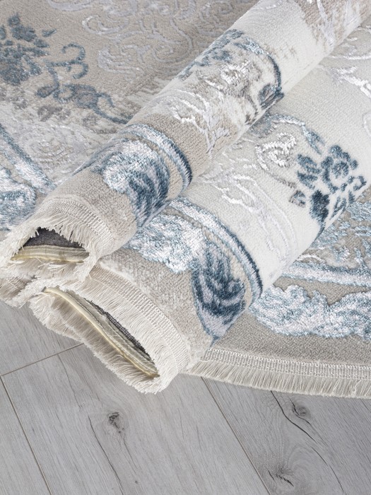 Ковер L278A - CREAM SHRINK / BLUE FDY - Овал - коллекция EFSAN