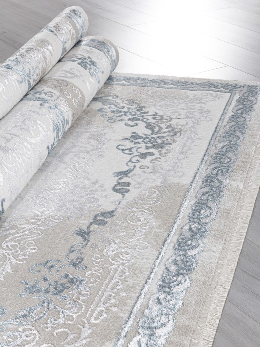 Ковер L278A - CREAM SHRINK / BLUE FDY - Прямоугольник - коллекция EFSAN