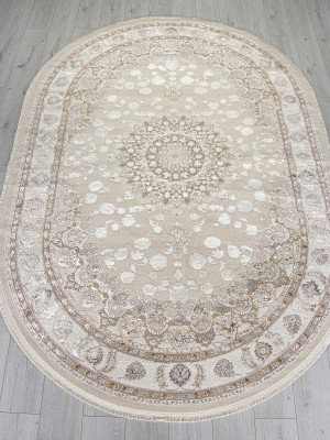 Ковер A050B - L.BEIGE / CREAM - Овал - коллекция ZARINA