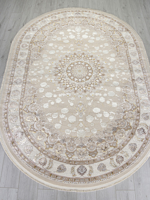 Ковер A050B - L.BEIGE / CREAM - Овал - коллекция ZARINA
