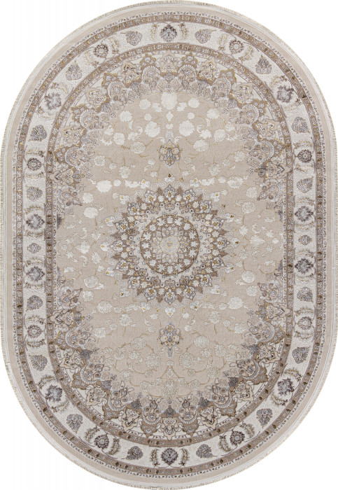 Ковер A050B - L.BEIGE / CREAM - Овал - коллекция ZARINA