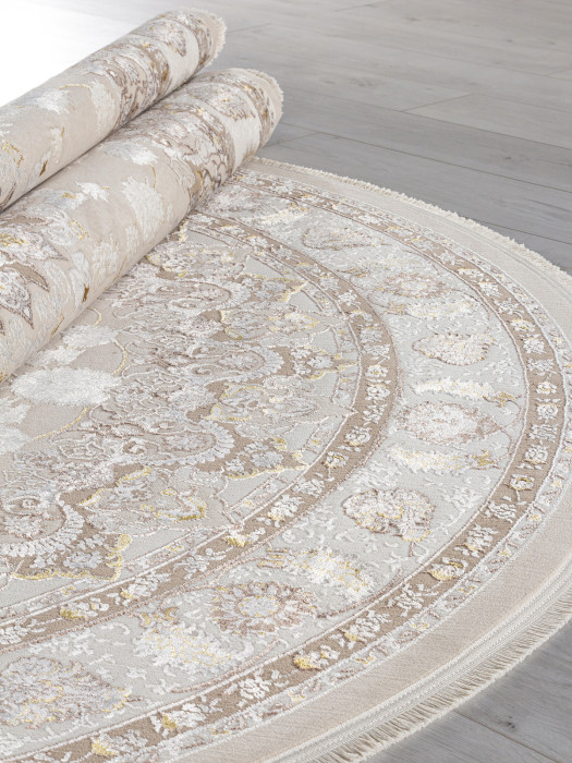 Ковер A050B - L.BEIGE / CREAM - Овал - коллекция ZARINA