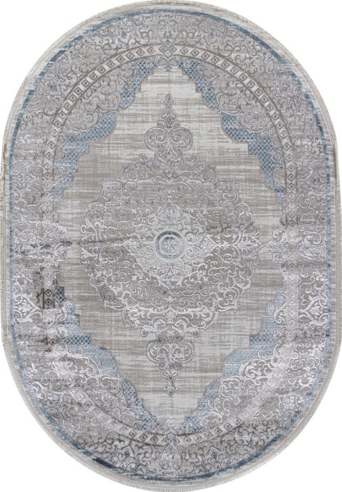 Ковер L279A - CREAM SHRINK / BLUE FDY - Овал - коллекция EFSAN