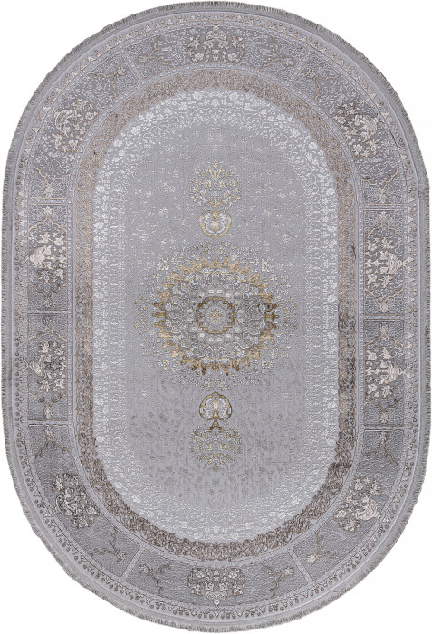 Ковер A053B - LIGHT GREY SHRINK / LIGHT GREY SHRINK - Овал - коллекция ZARINA